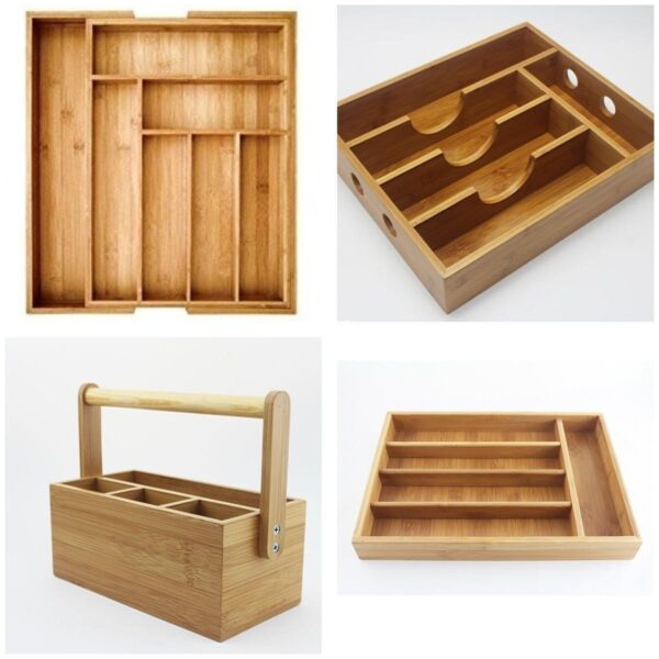 Bamboo Drawer Container Kitchen Utensils Sundries - Image 2