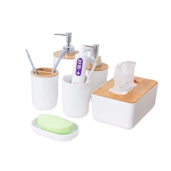 Bamboo Fiber Toothbrush Holder Lotion Bottle - Image 4