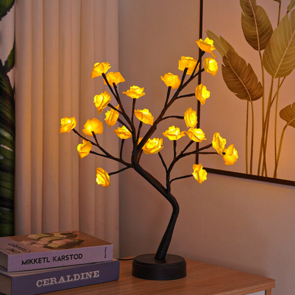 Table Lamp Flower Tree Rose Lamps Fairy Desk Night Lights USB Operated Gifts For Wedding Valentine Christmas Decoration - Image 2
