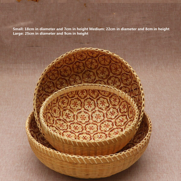 Bamboo Storage Fruit Basket Rattan Kitchen Household - Image 6