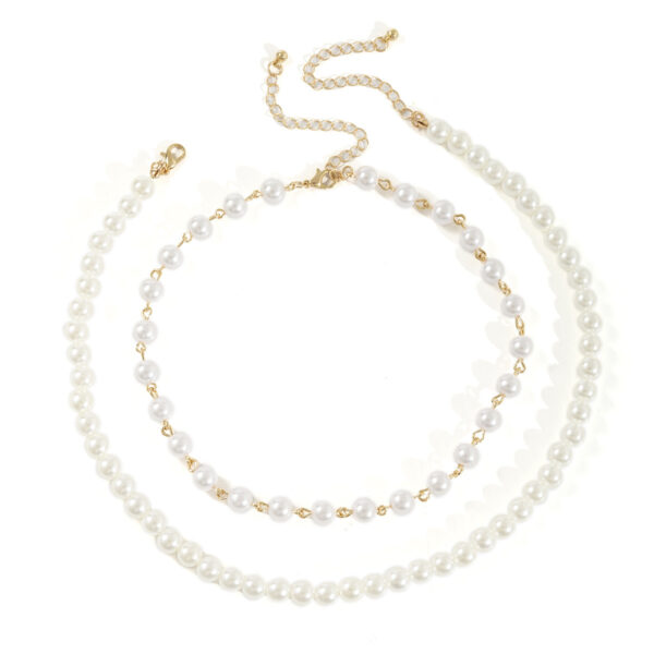 Retro Easy Matching Pearl Twin Clavicle Chain - Image 5