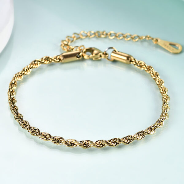 Stainless Steel Twist Bracelet Stylish Adjustable - Image 2