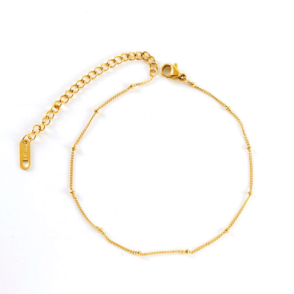 European, American And French Style Stainless Steel Fashion Side Clip Bead Necklace Anklet - Image 5