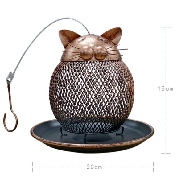Cat Shaped Bird Feeder Cat Shaped Vintage Handmade Outdoor Decor Villa Garden Decoration Hanging Bird Outdoor Feeder - Image 4