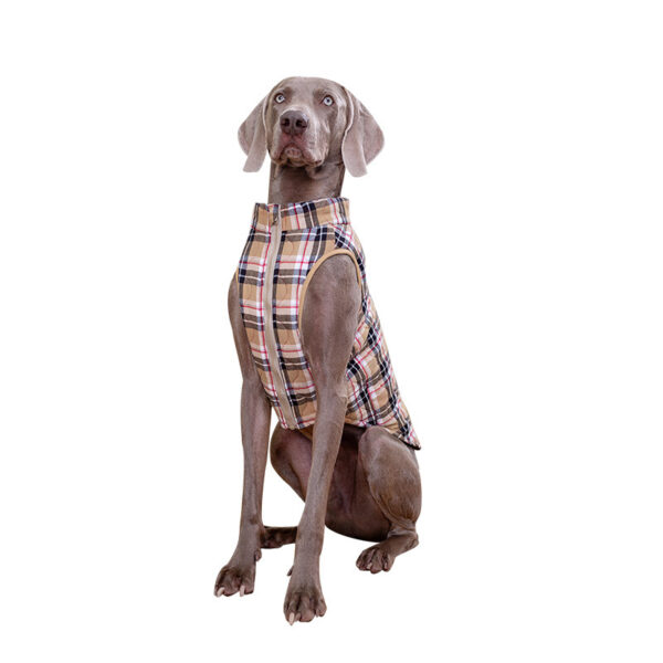 Winter Pet Dog Clothes Heavy Cotton Pet Clothes Jacket Plaid Zipper Down Jacket Pets Supplies - Image 4