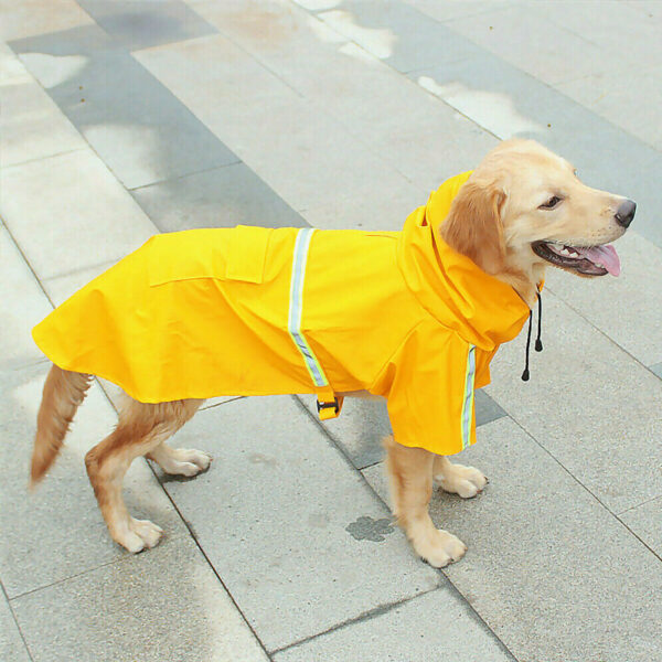 Dog Raincoat,Waterproof Dog Rain Jacket With Safety Reflective Stripe,Hooded Slicker Dachshund Doggy Dog Poncho With Leash For Dogs And Puppies - Image 6