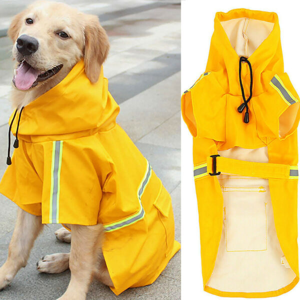 Dog Raincoat,Waterproof Dog Rain Jacket With Safety Reflective Stripe,Hooded Slicker Dachshund Doggy Dog Poncho With Leash For Dogs And Puppies - Image 7