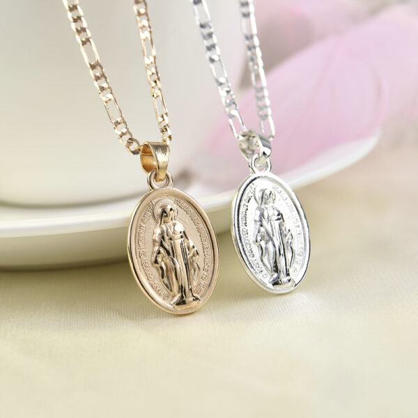 European And American Cross Female Virgin Mary Pendant Necklace