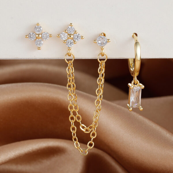 3-piece Set Zircon Birthstone Twelve Constellation Earrings - Image 9